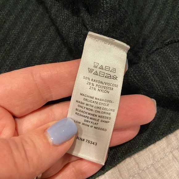 Tahari Textured Mock Neck Sweater – Green/Black – Size 2X - Picture 8 of 8